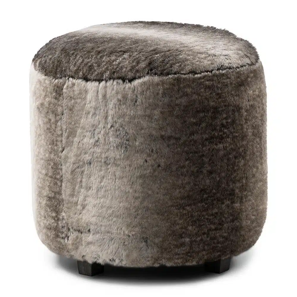 Silver Creek Footstool Fur Chinchil Riviéra Maison