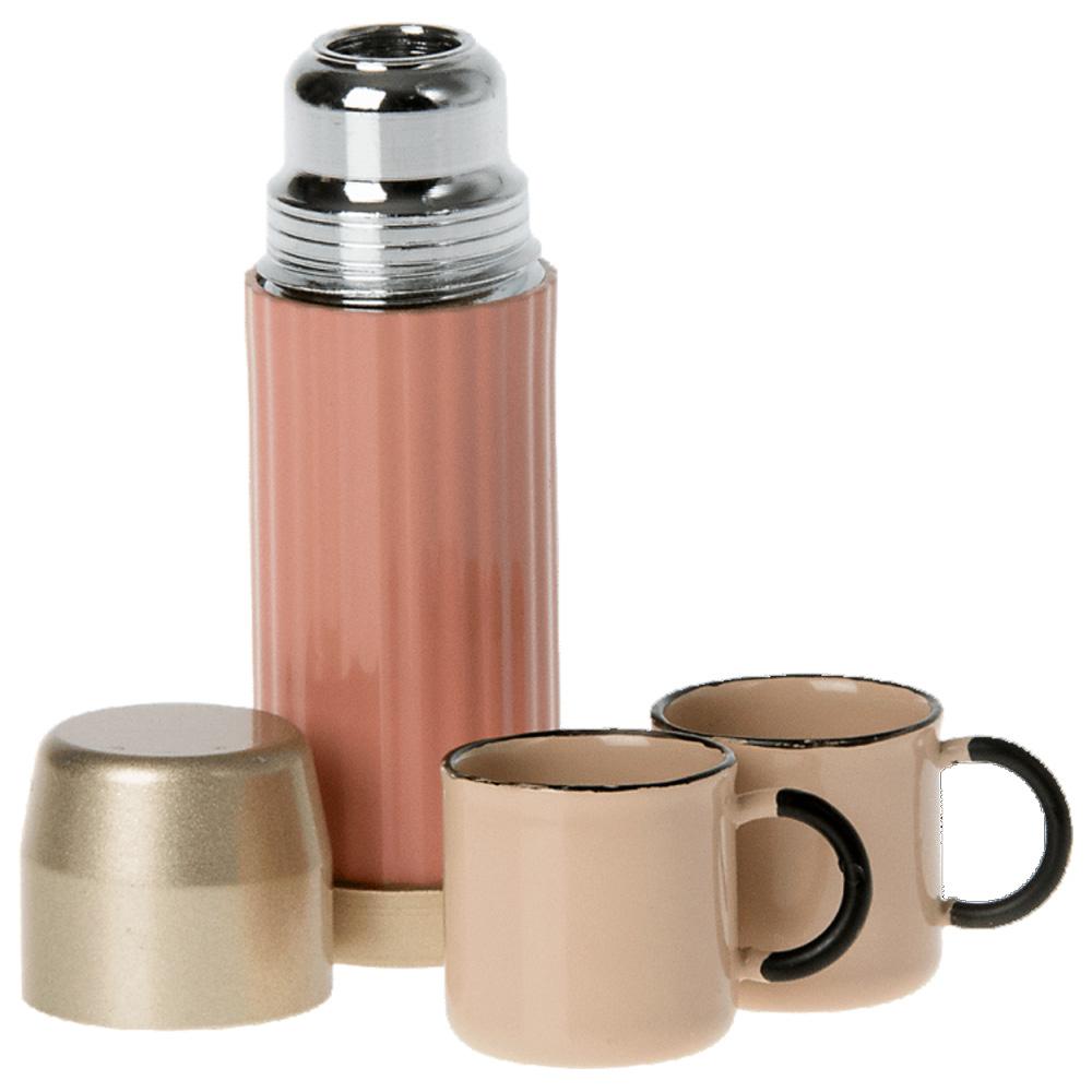 Thermos + two cups coral Maileg