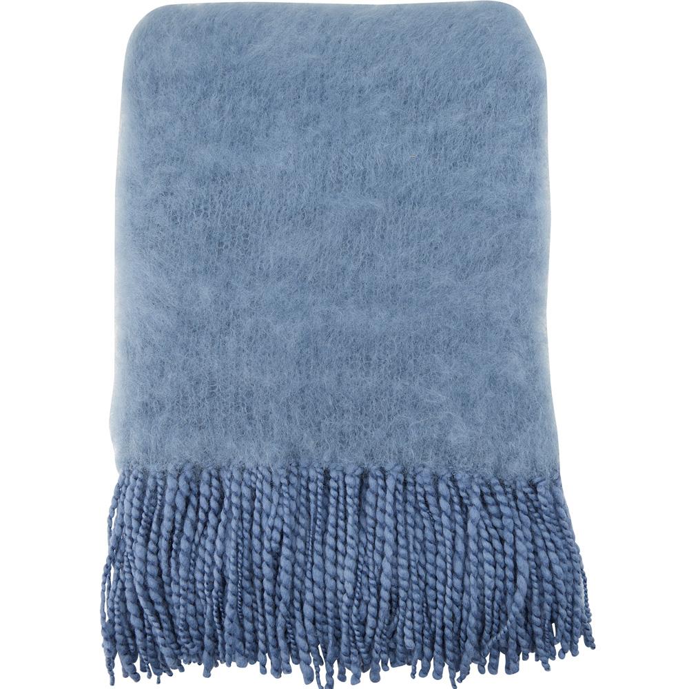 Wool throw Mohair Dusty Blue 120x160 GreenGate