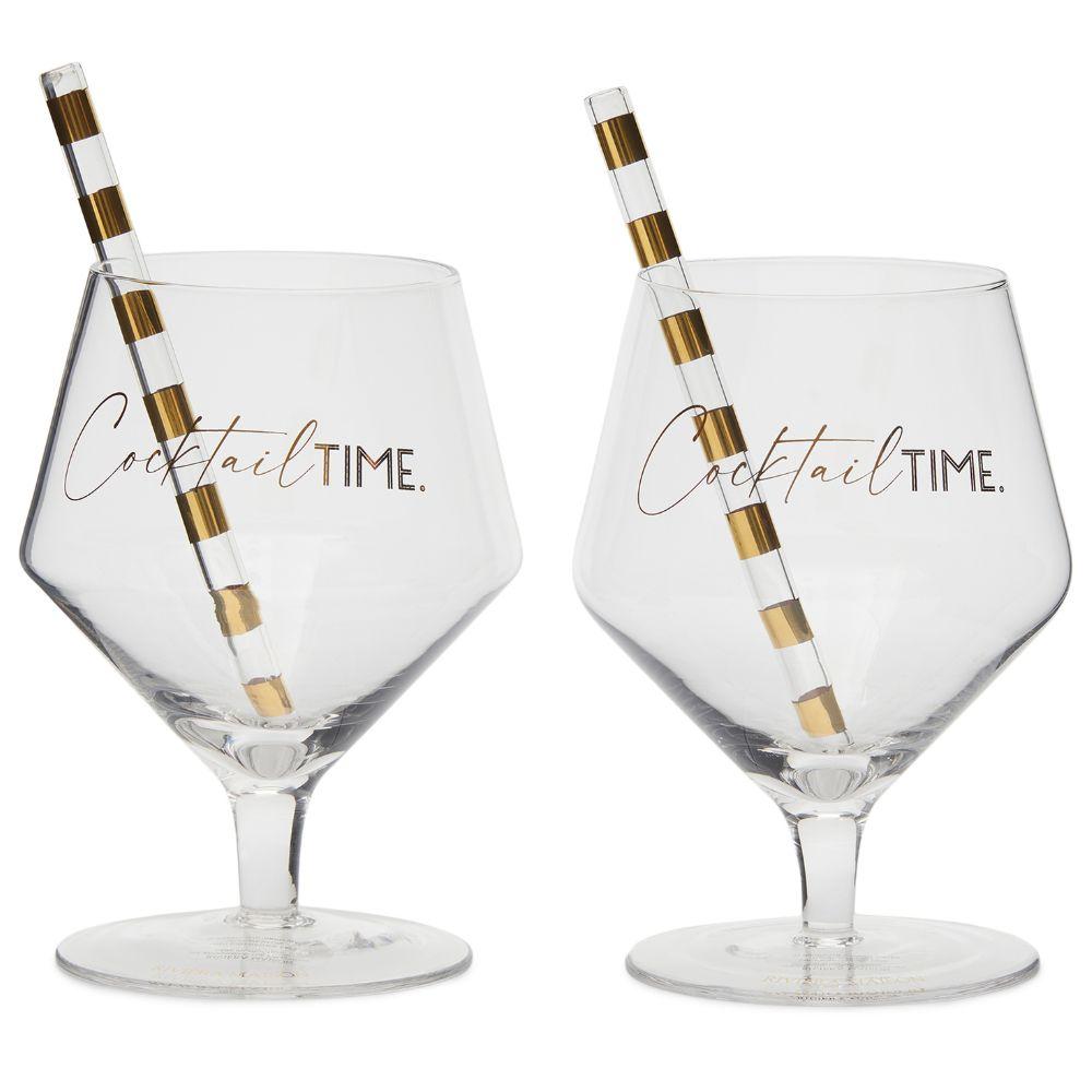Cocktail Time Glass & Straw 2pcs Rivièra Maison