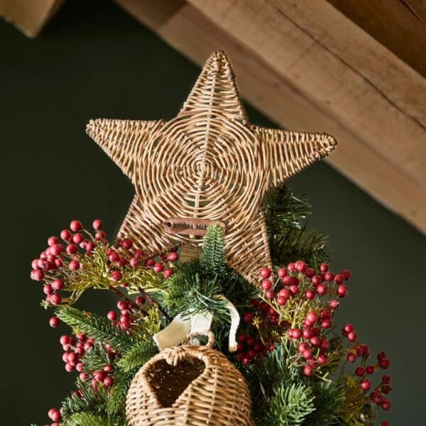 Rustic Rattan Star Tree Topper Rivièra Maison