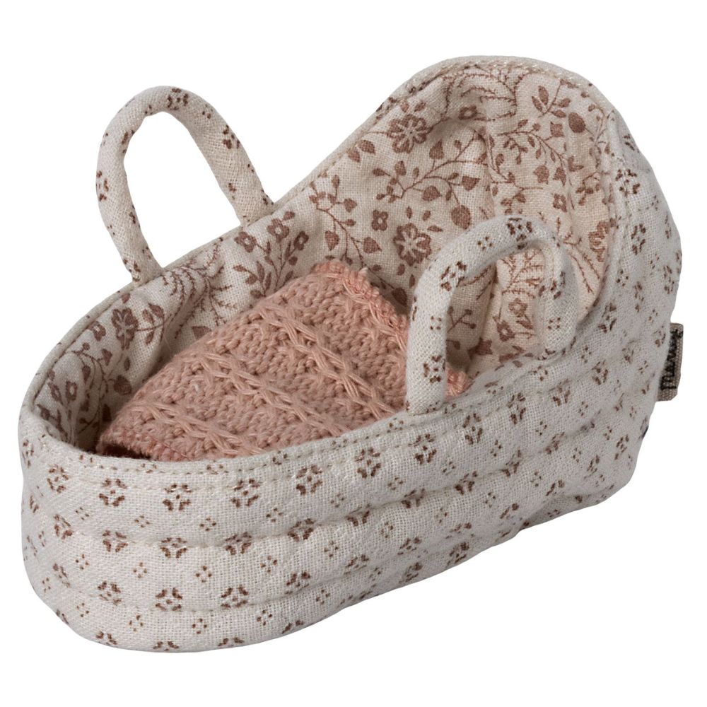 Carrycot rose Baby mouse  Maileg