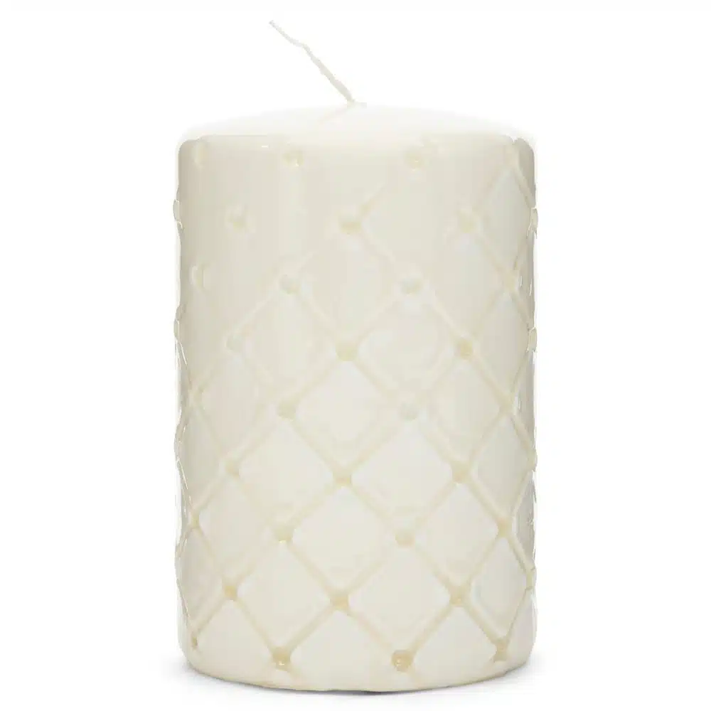 Pillar Candle Padded white 9,5x15 Rivièra Maison