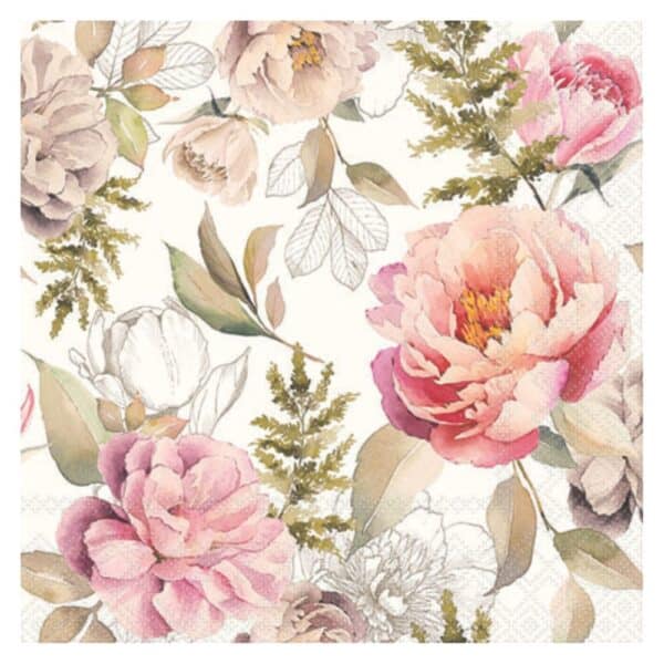 Ruokaservetti Peonies Composition Cream