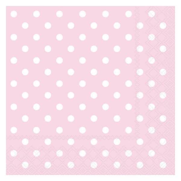 Ruokaservetti Pastel Dots roosa