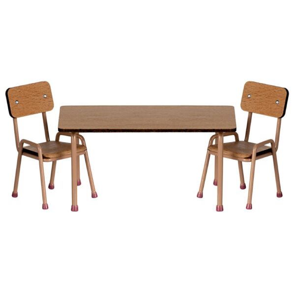 Table and chair set mouse dark powder Maileg