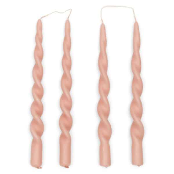 The Twisted Diner Candles 4pcs pink Rivièra Maison