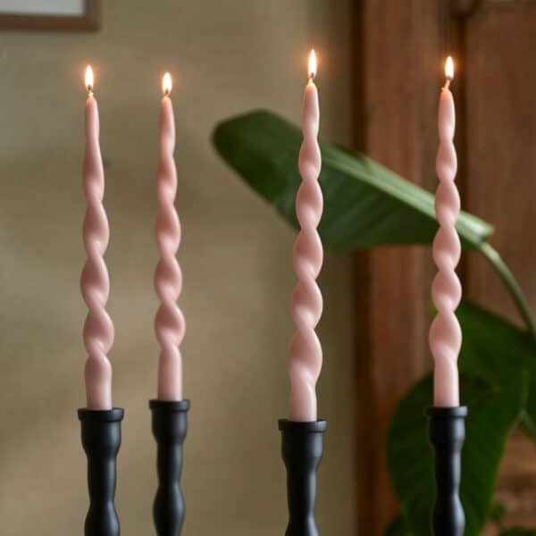 The Twisted Diner Candles 4pcs pink Rivièra Maison