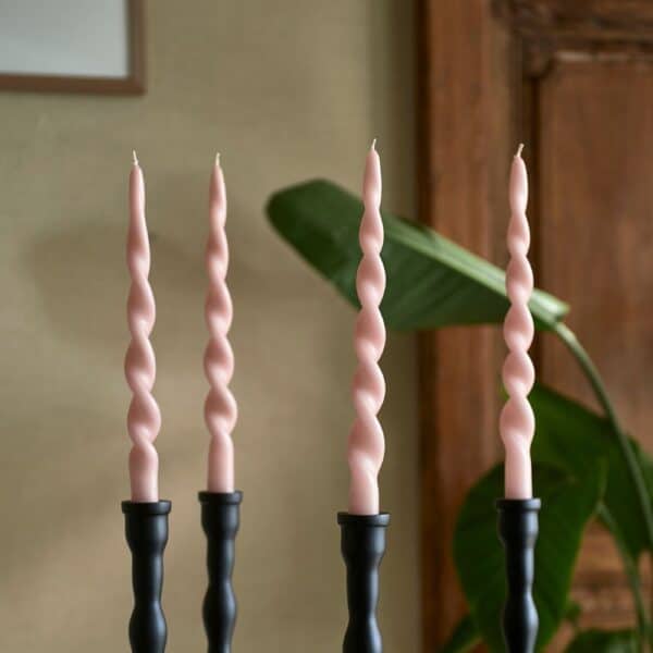 The Twisted Diner Candles 4pcs pink Rivièra Maison