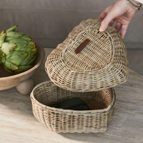 Storage Basket Rustic Rattan Heart Rivièra Maison