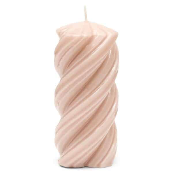 Blunt candle Twisted pink L Rivièra Maison