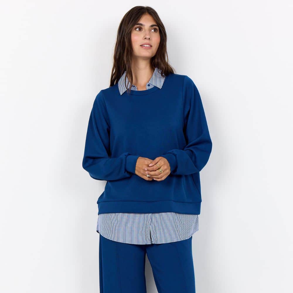 Collegepaita kauluksilla sininen SC | REILU MITOITUS!