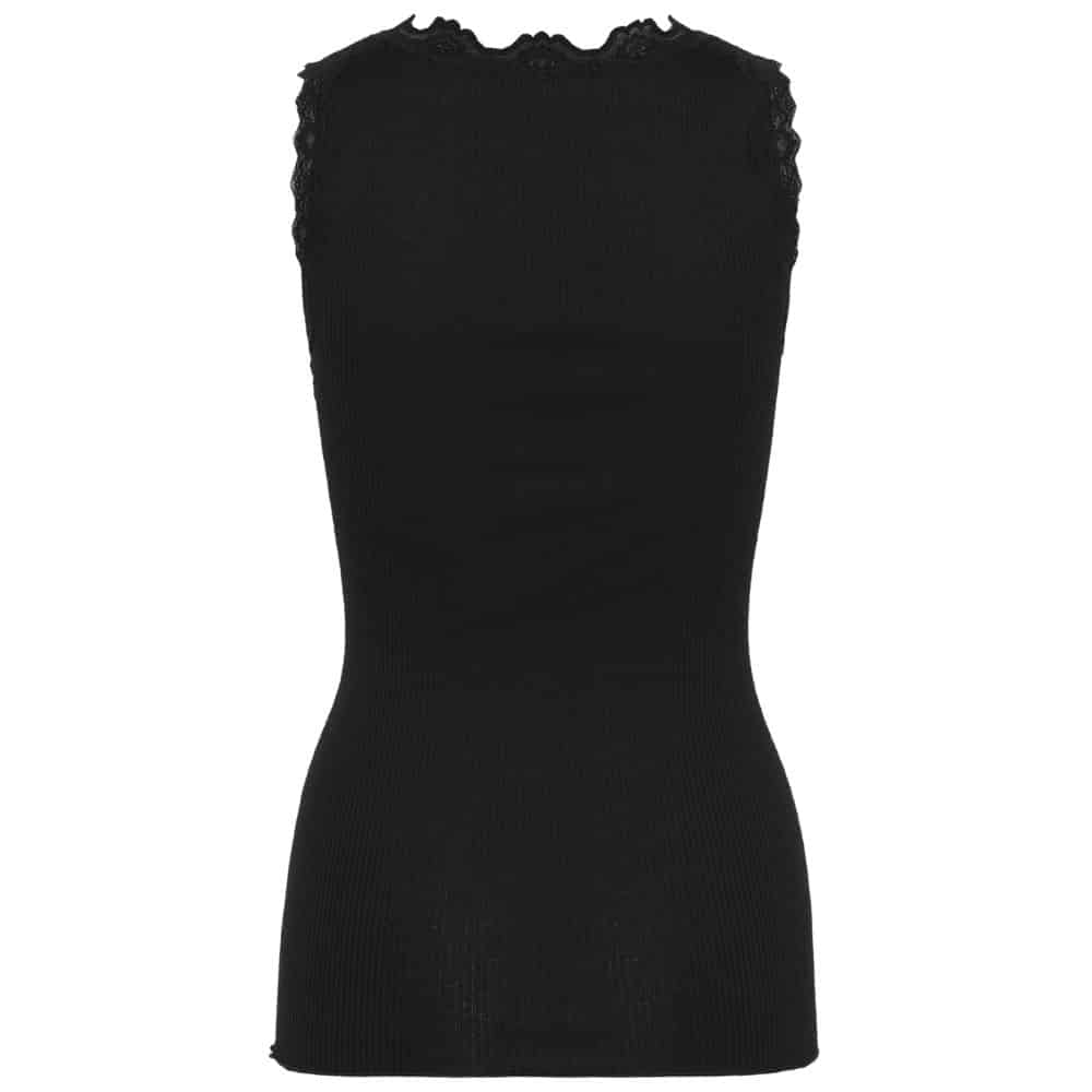 Silkkitoppi napituksella musta Rosemunde