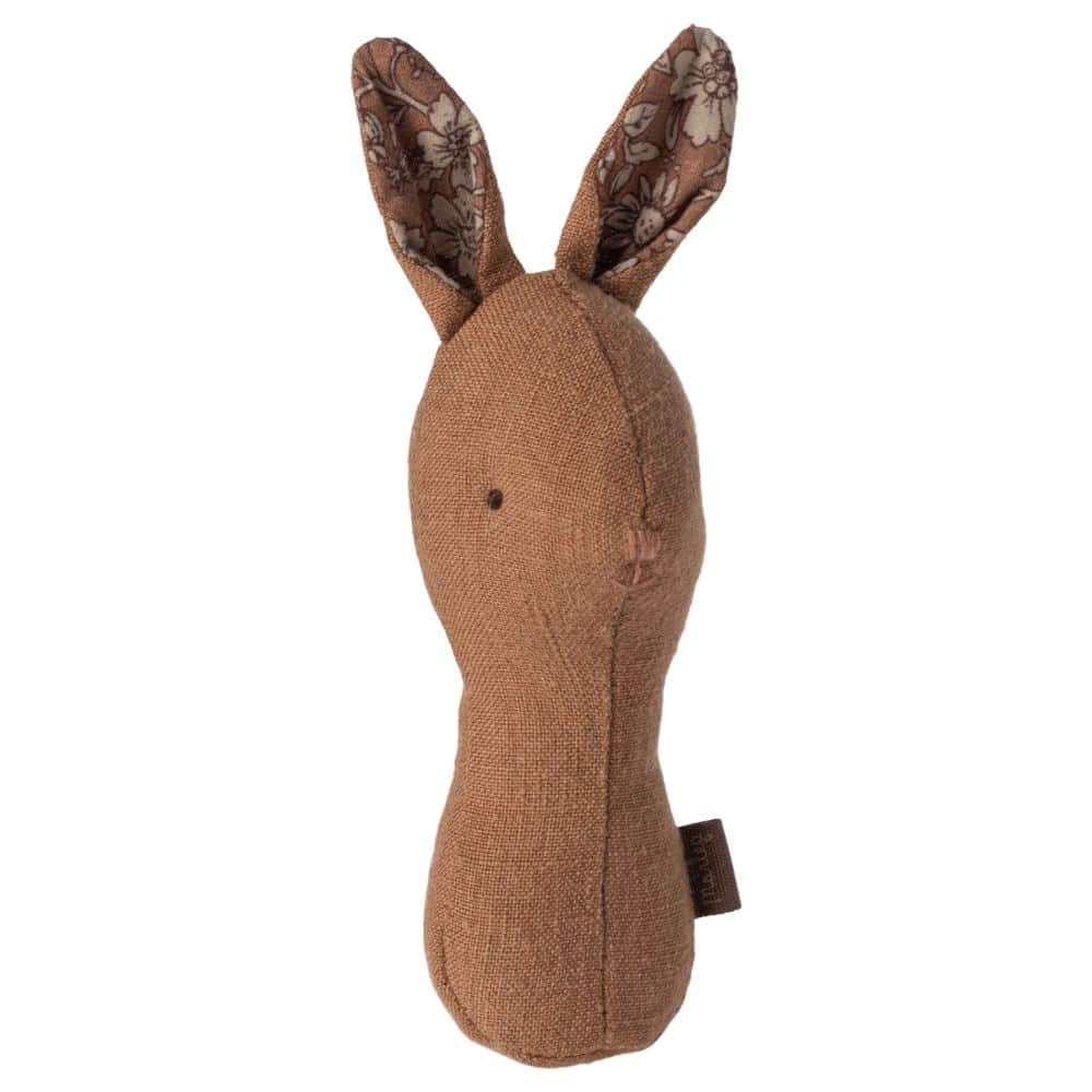 Lullaby friends bunny rattle chocolate Maileg