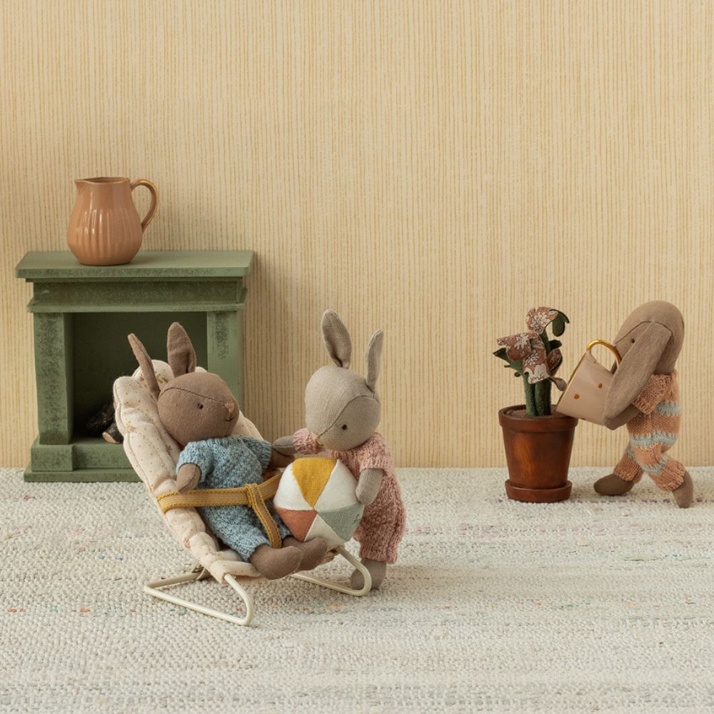 Rabbit set micro brown/blue Maileg PRE-SALE