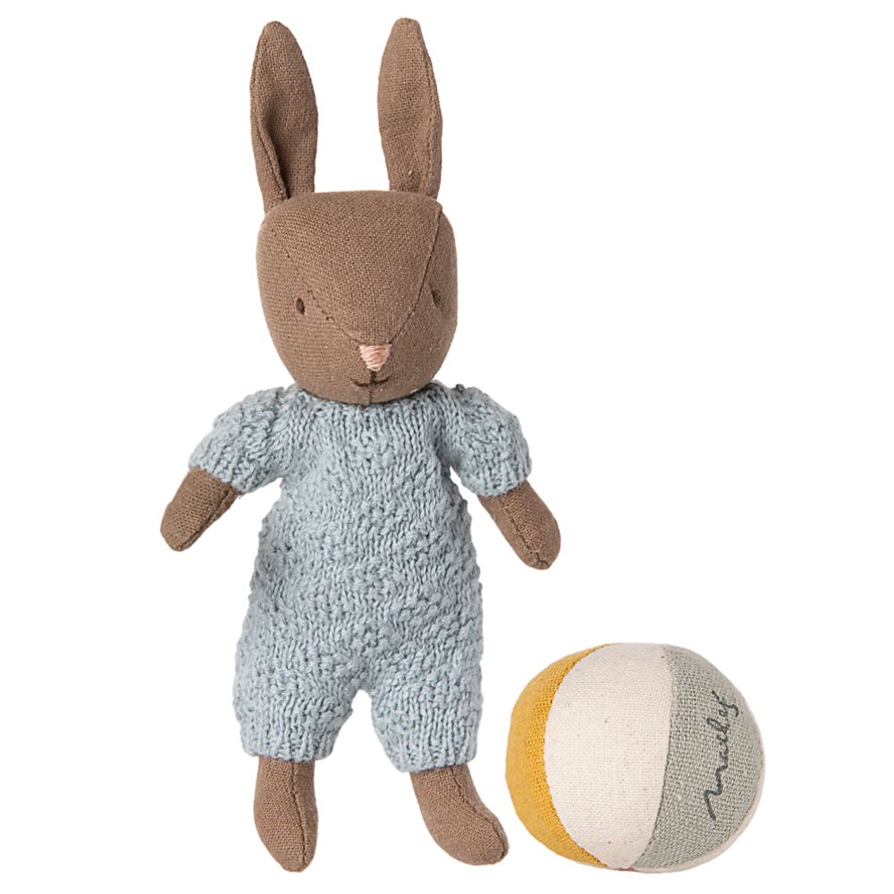 Rabbit set micro brown/blue Maileg PRE-SALE
