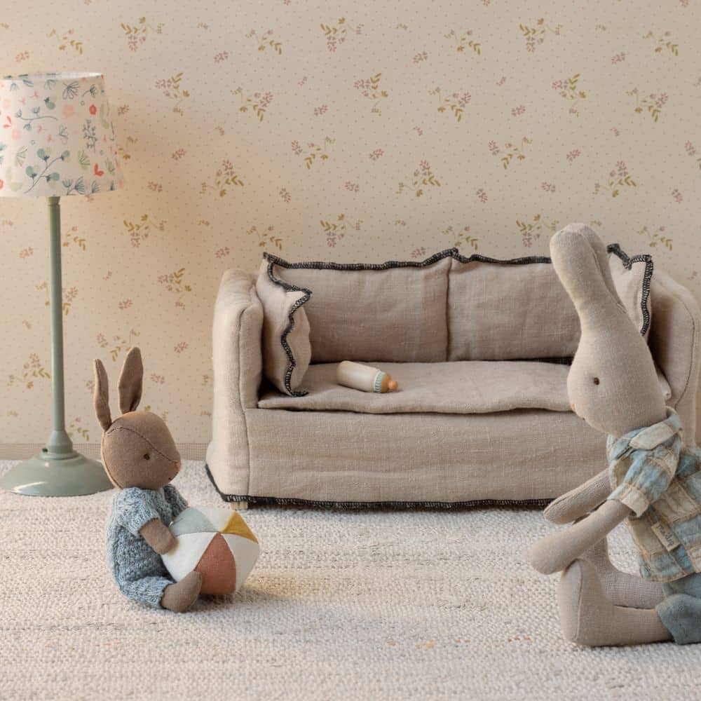 Rabbit set micro brown/blue Maileg PRE-SALE