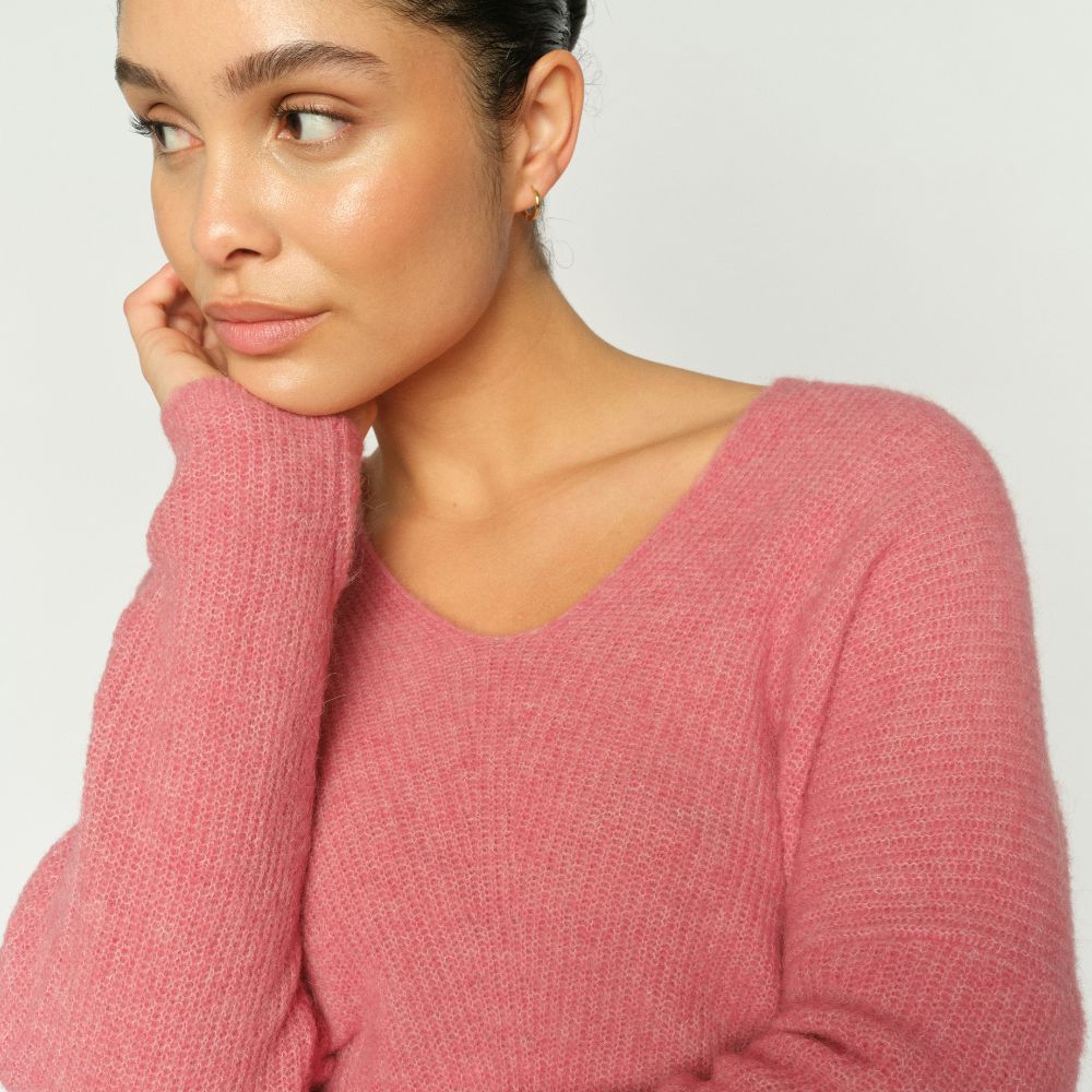 Alpakkaneule Thora vaalea roosa Mos Mosh