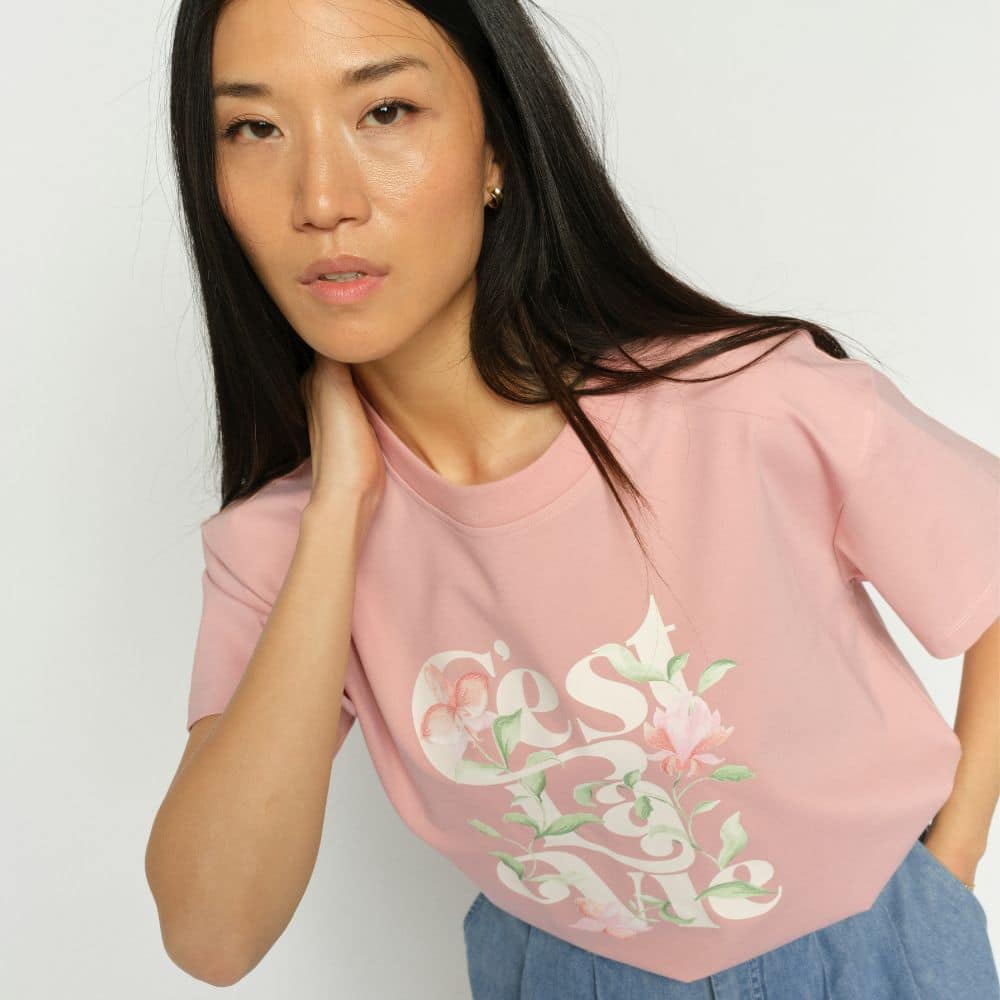 T-paita Flowish vaalea persikka Mos Mosh