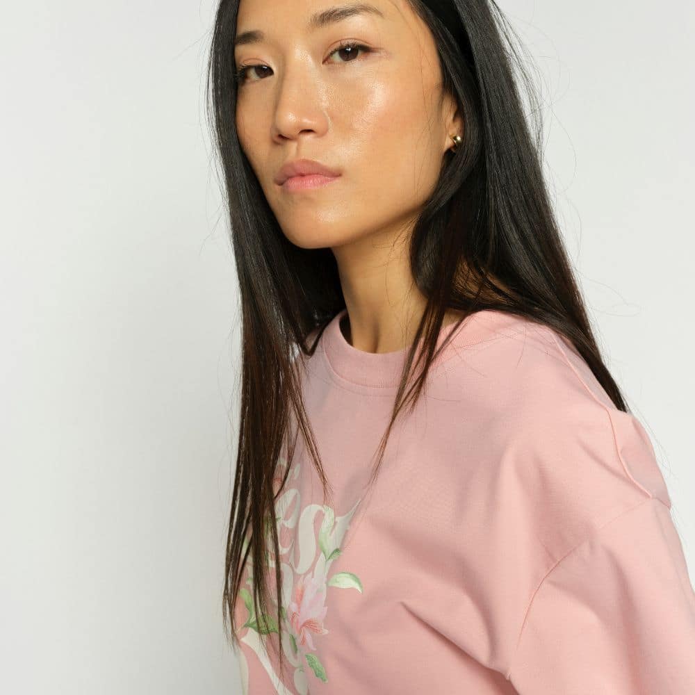 T-paita Flowish vaalea persikka Mos Mosh