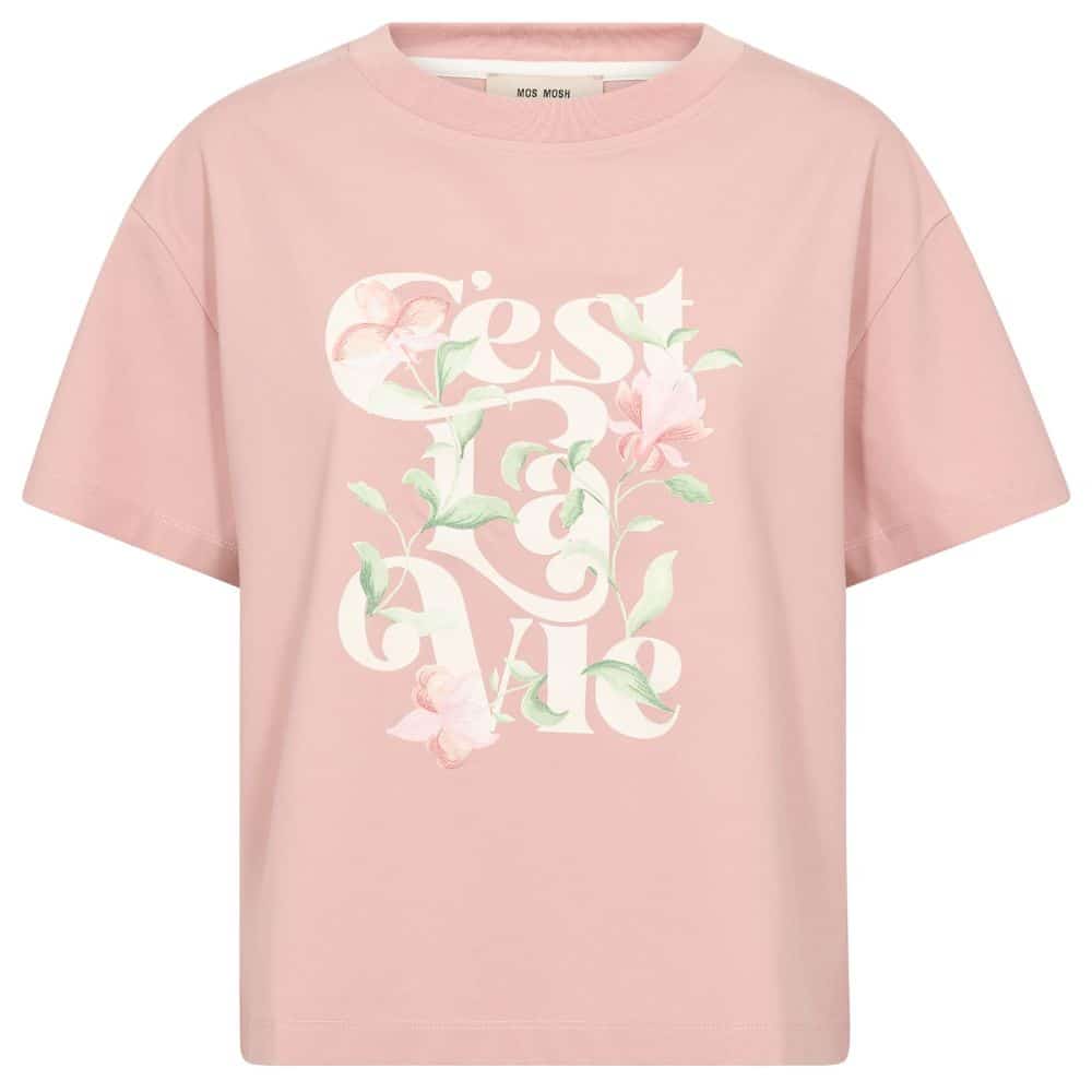 T-paita Flowish vaalea persikka Mos Mosh