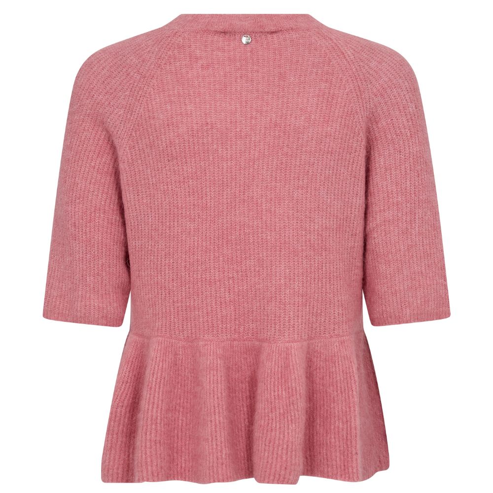 Alpakkaneule Thora Frill vaalea roosa Mos Mosh