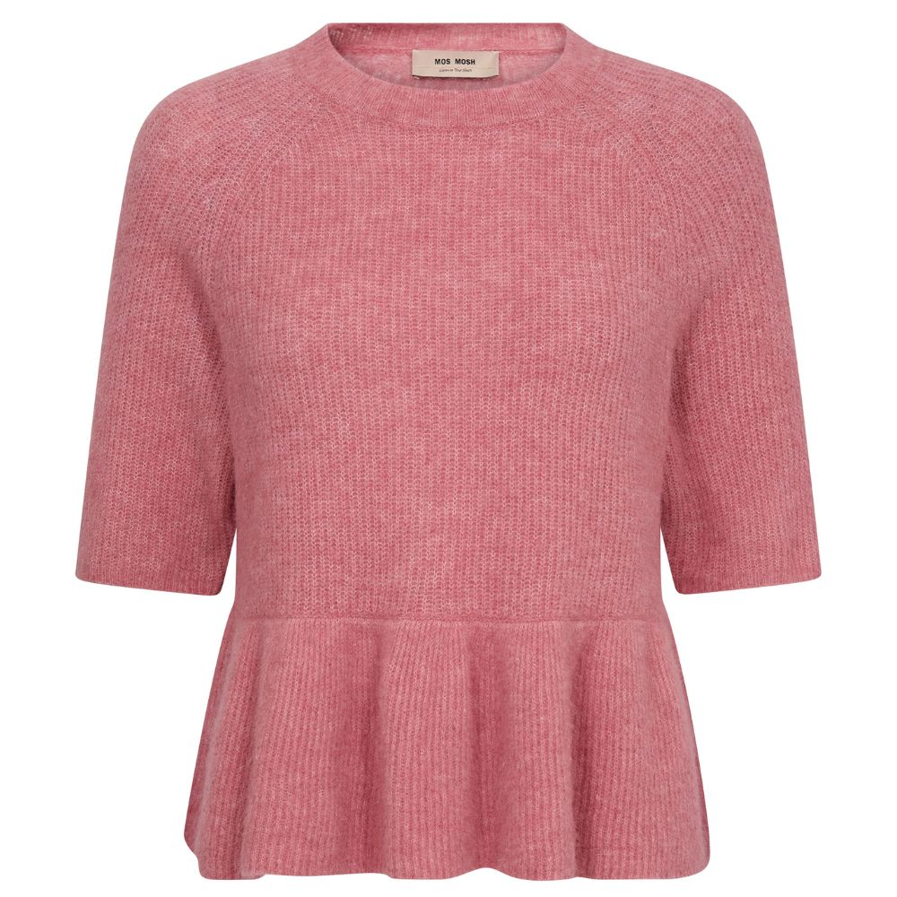 Alpakkaneule Thora Frill vaalea roosa Mos Mosh