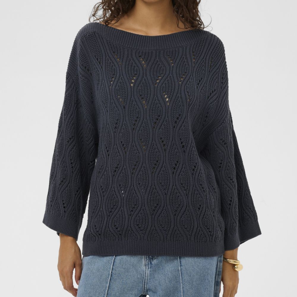 Puuvillaneule tummansininen Soaked