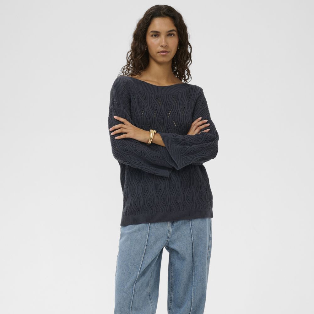 Puuvillaneule tummansininen Soaked