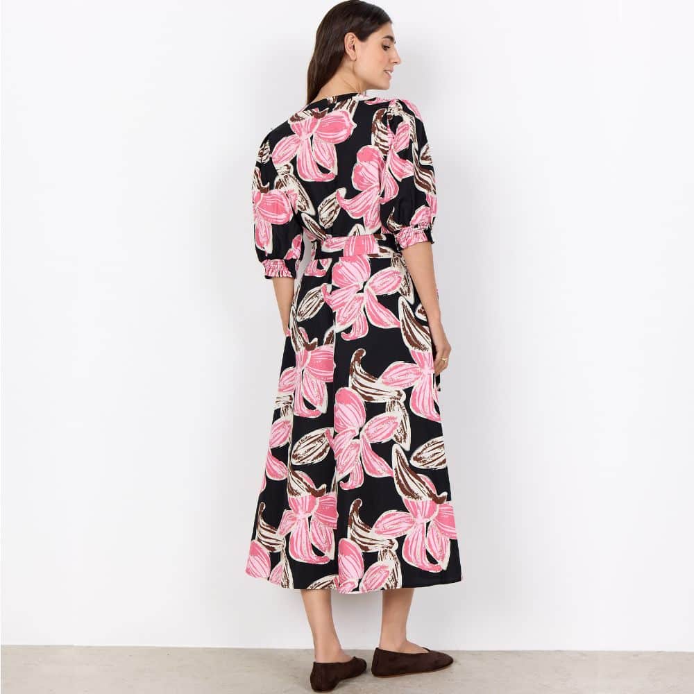 Puuvillamekko vaaleanpunakukallinen SC