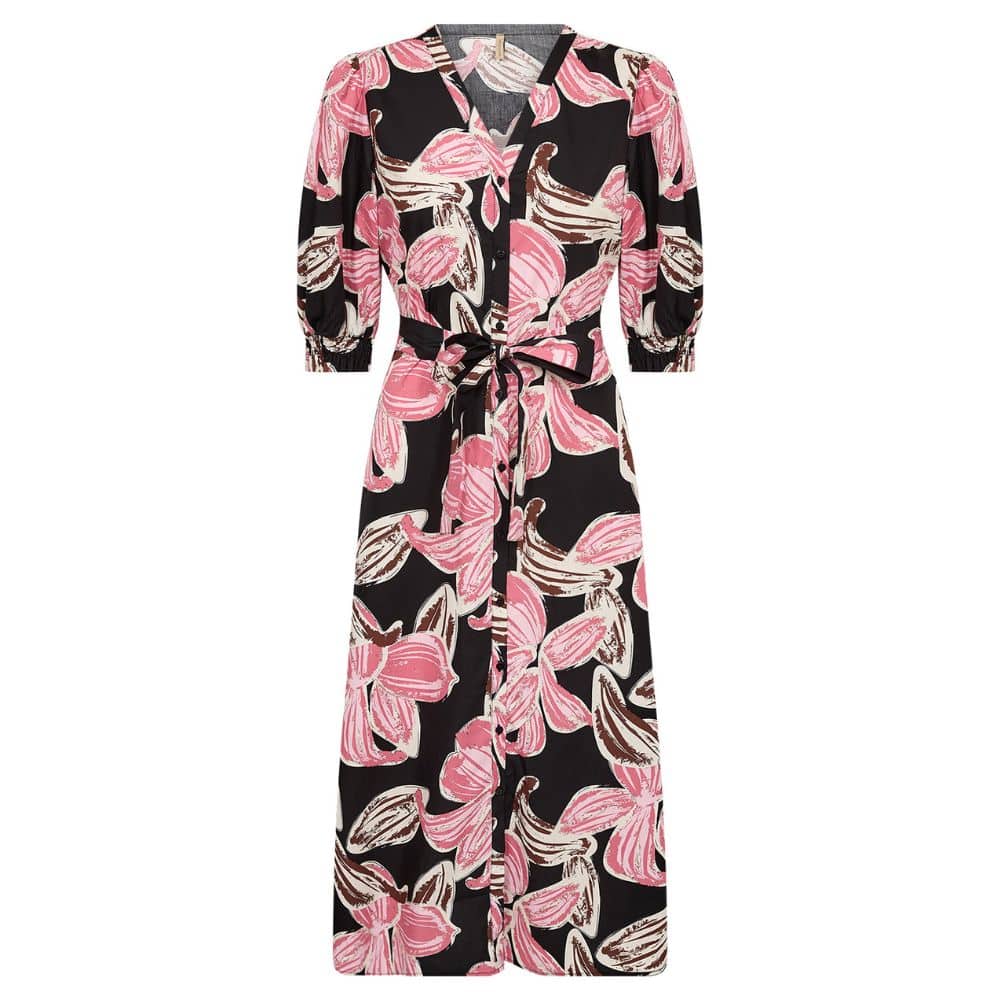 Puuvillamekko vaaleanpunakukallinen SC