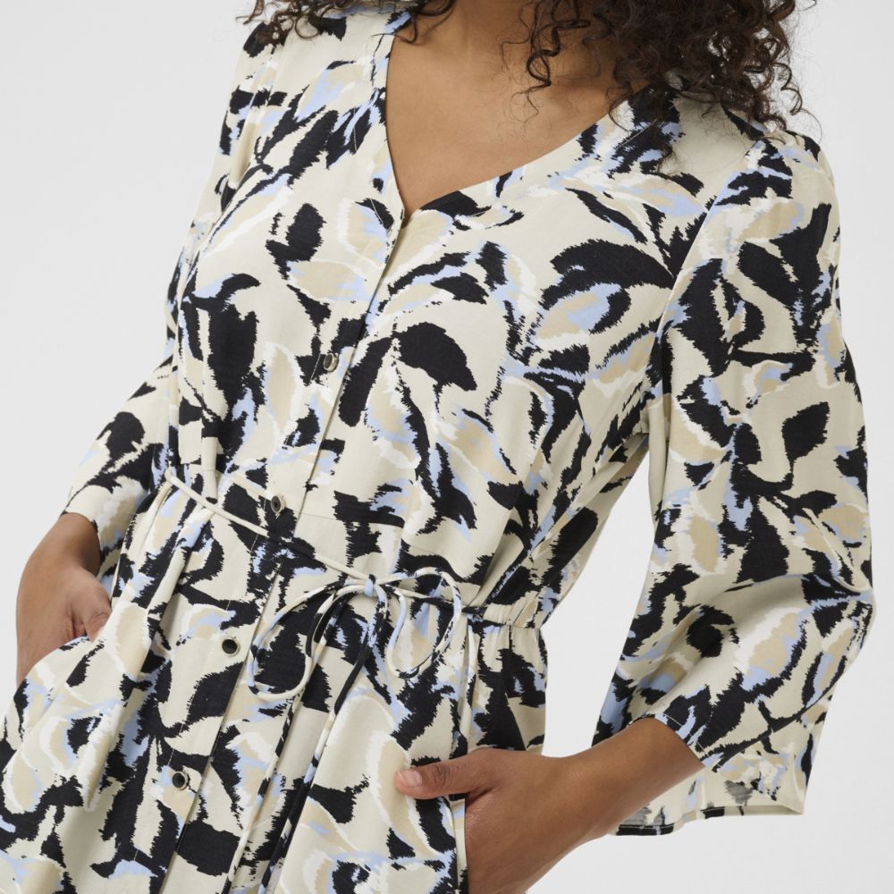 Mekko kuviollinen beige/sininen Kaffe