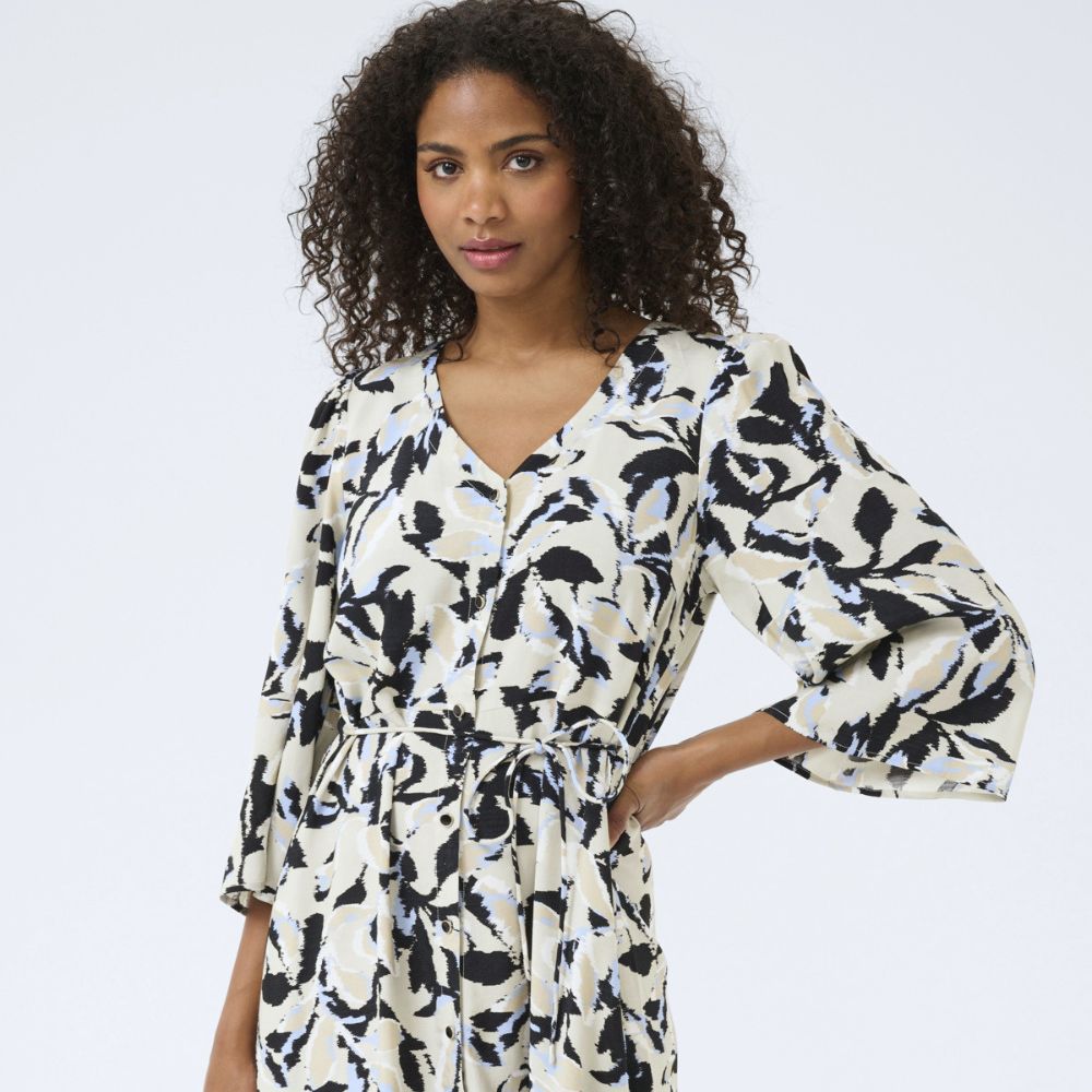 Mekko kuviollinen beige/sininen Kaffe