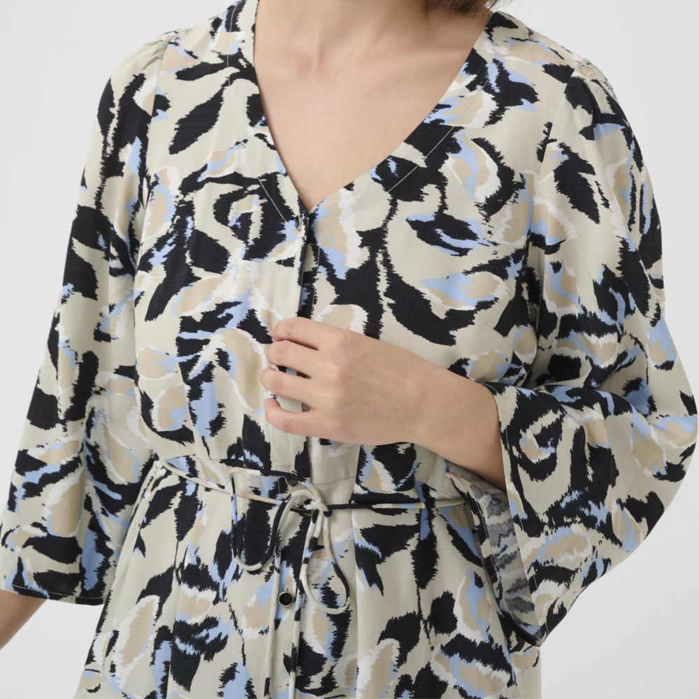 Mekko kuviollinen beige/sininen Kaffe