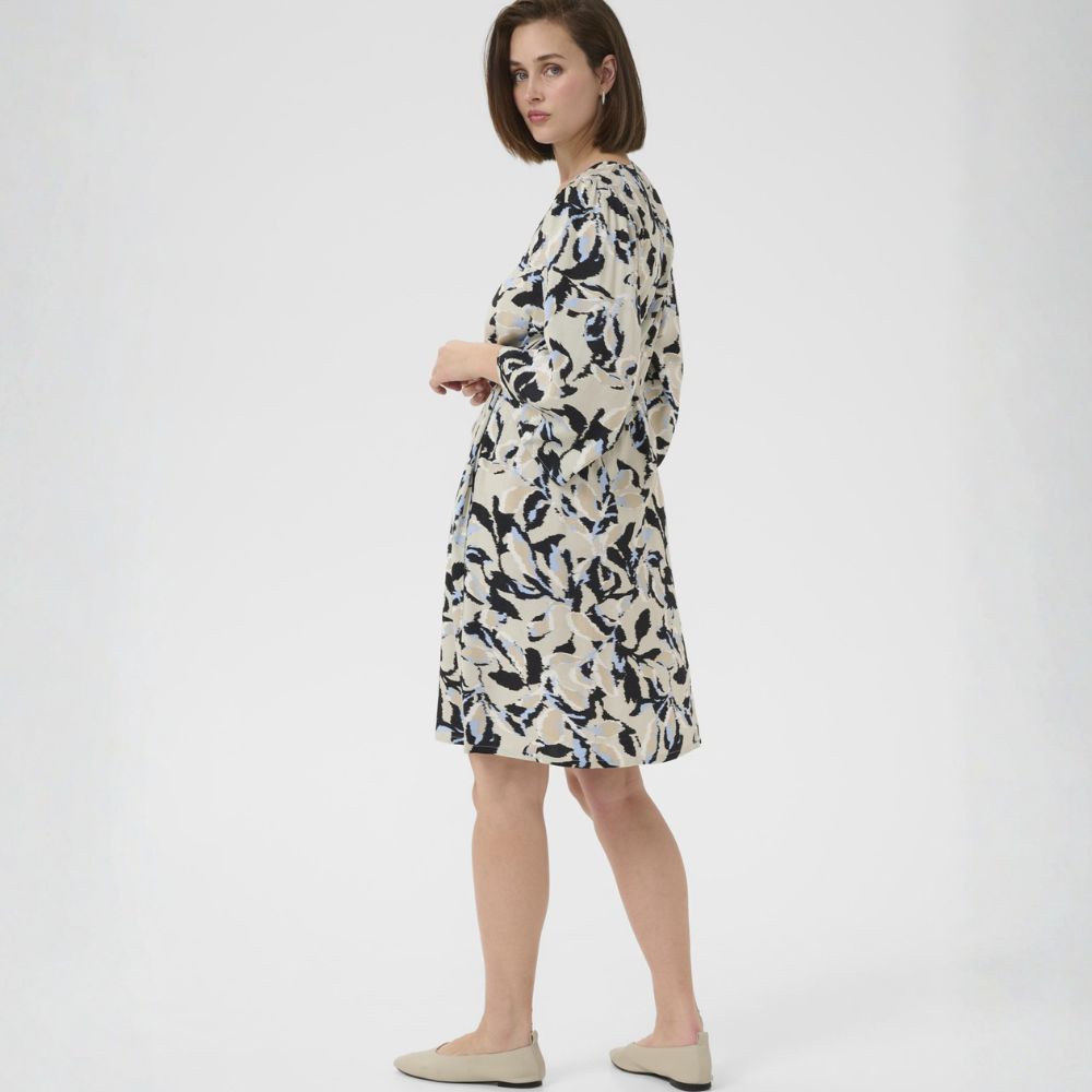 Mekko kuviollinen beige/sininen Kaffe