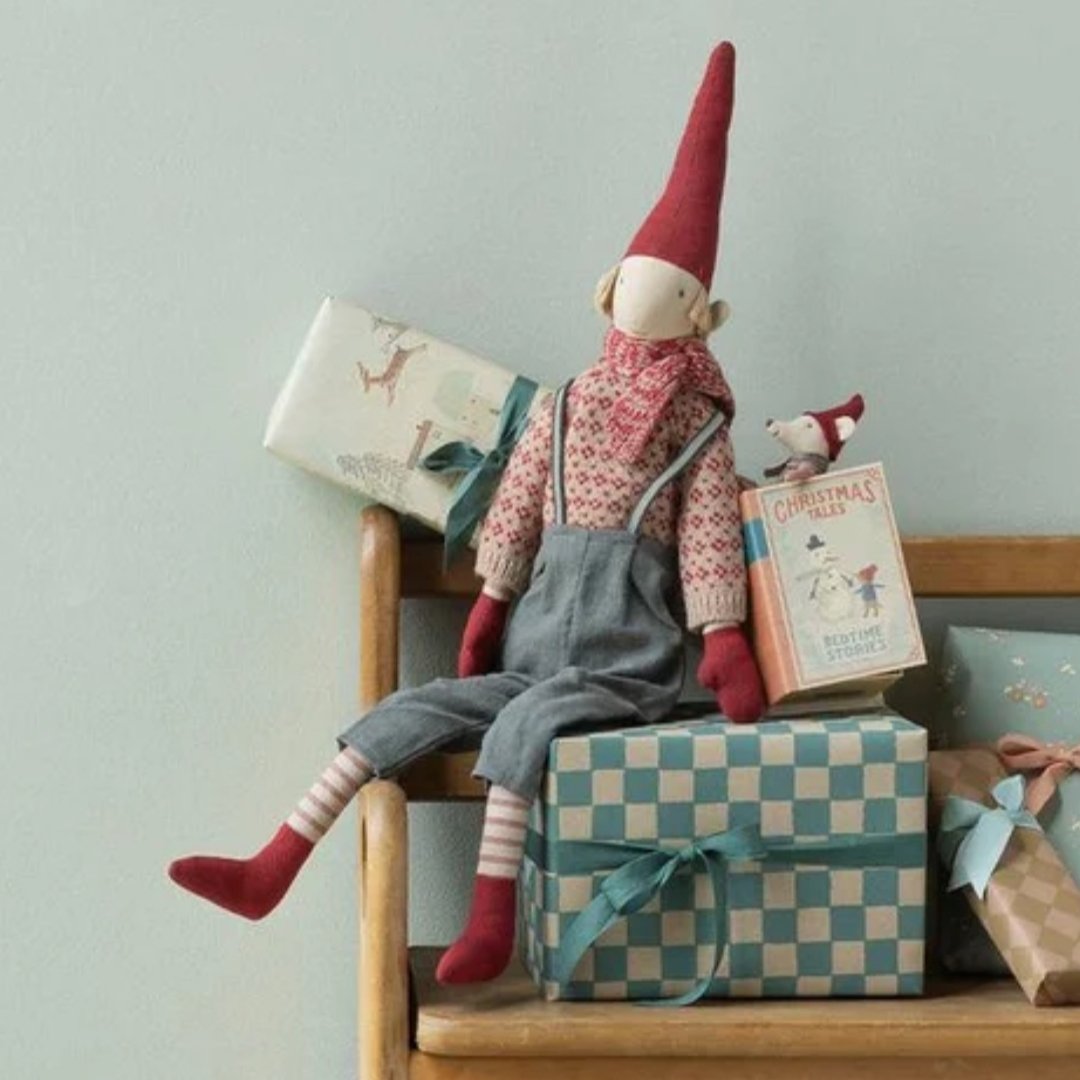 Nisse 61cm punainen neulepaita Maileg